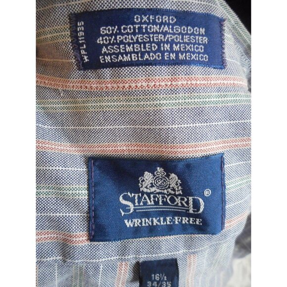 Stafford wrinkle free Cotton blend Striped Shirt - Picture 3 of 7